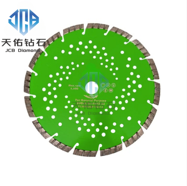 Stones Cutting Laser Welded Turbo Bevel Diamond Saw Blade with Slant Slot Segments