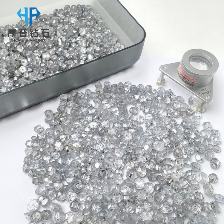 HPHT Synthetic Rough Diamond Raw Crystal Size 3-5 /Carat Stone for Polishing Loose Diamond Melee Diamond Custom Cut