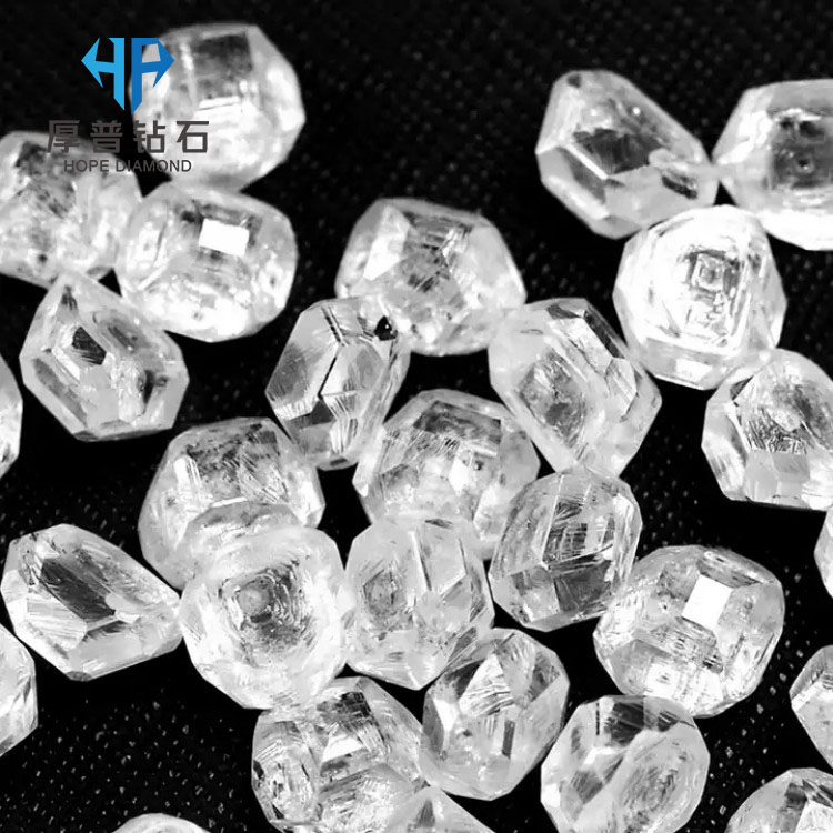 HPHT Synthetic Rough Diamond Raw Crystal Size 3-5 /Carat Stone for Polishing Loose Diamond Melee Diamond Custom Cut
