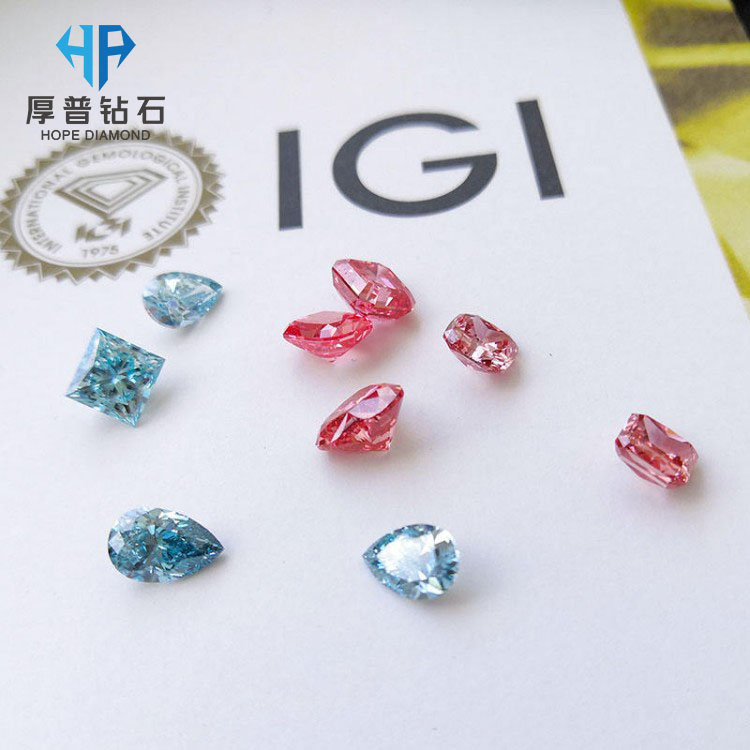 Colored Diamond Pink Yellow Blue Cushion Oval Pear and Radiant Cut 1-3 Carats IGI Certificate for Jewelry Making