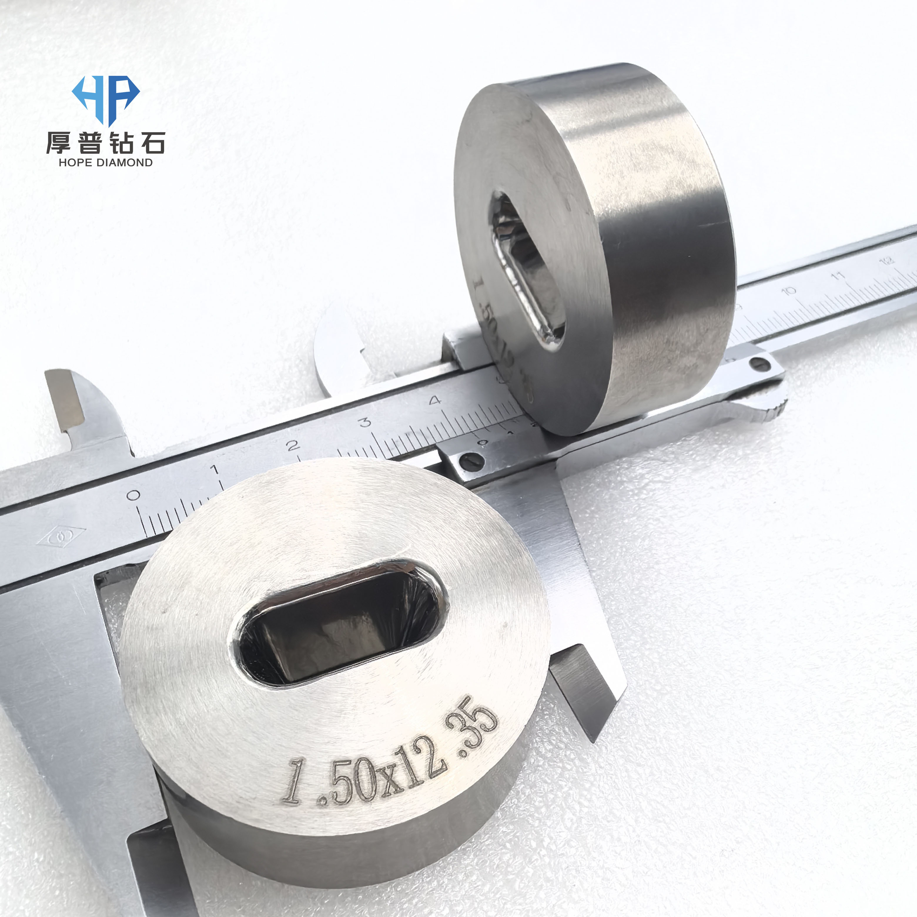 Tungsten Carbide Special Hole Wire Drawing Dies for Metal Wires 1.5x12.35mm Custom Shape Steel Wire Copper Tube Metal Forming