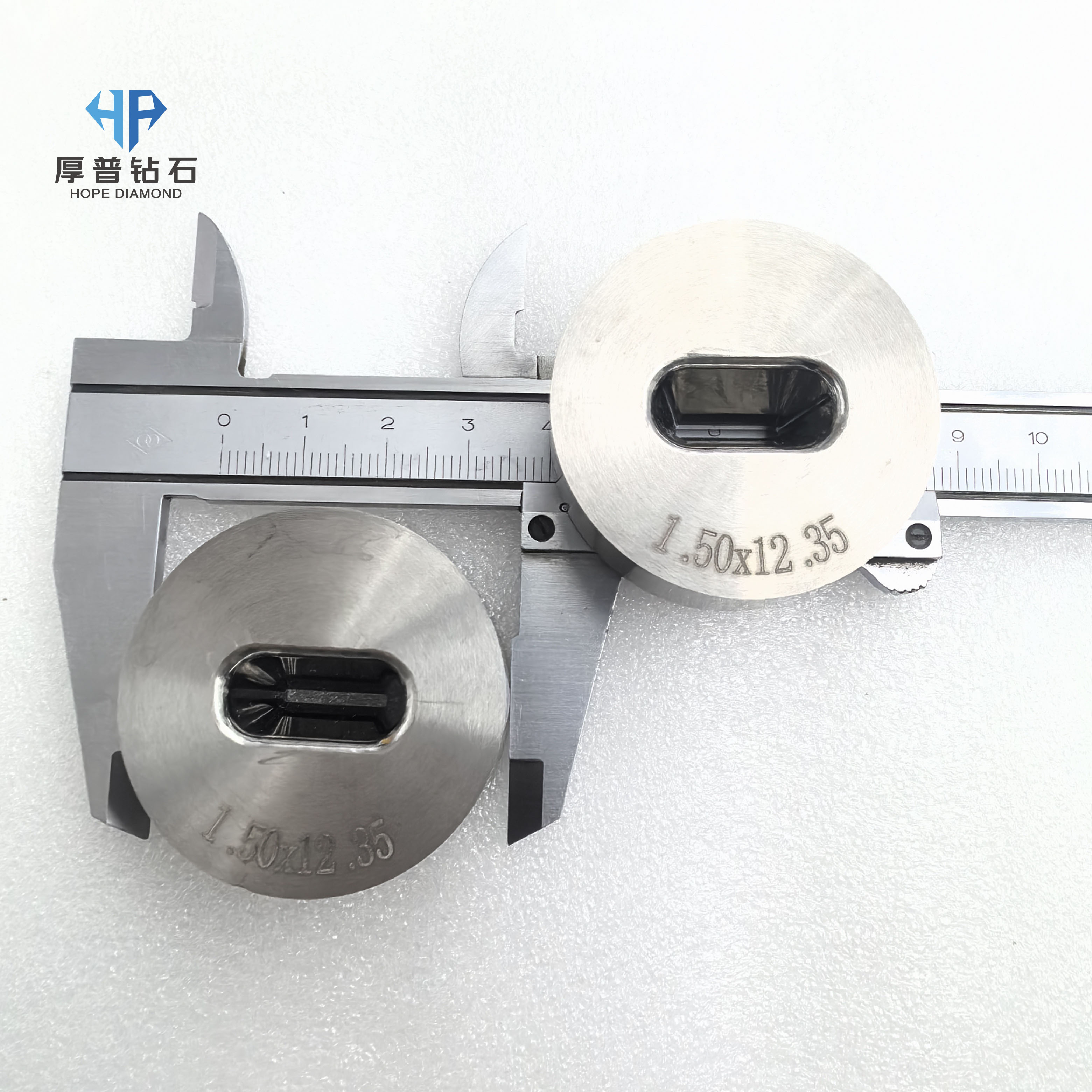Tungsten Carbide Special Hole Wire Drawing Dies for Metal Wires 1.5x12.35mm Custom Shape Steel Wire Copper Tube Metal Forming