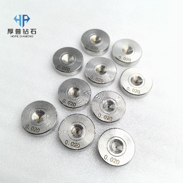 Size 25x6mm Hole 0.020mm ND Wire Drawing Die with Stainless Steel Holder for Copper Aluminum Steel Wire