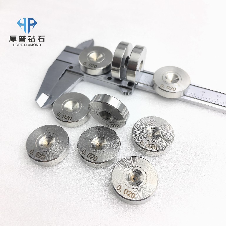 Size 25x6mm Hole 0.020mm ND Wire Drawing Die with Stainless Steel Holder for Copper Aluminum Steel Wire