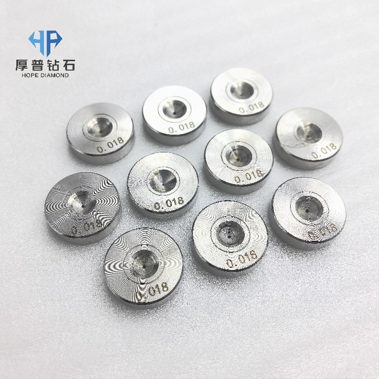 Size 25x6mm Hole 0.018mm ND Wire Drawing Die with Stainless Steel Holder for Copper Aluminum Steel Wire