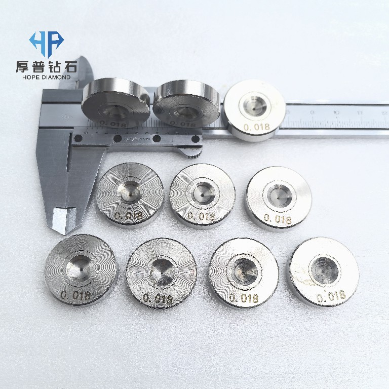Size 25x6mm Hole 0.018mm ND Wire Drawing Die with Stainless Steel Holder for Copper Aluminum Steel Wire