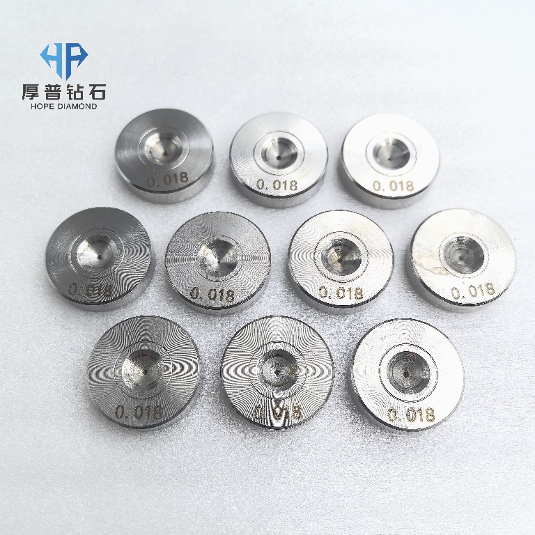 Size 25x6mm Hole 0.018mm ND Wire Drawing Die with Stainless Steel Holder for Copper Aluminum Steel Wire