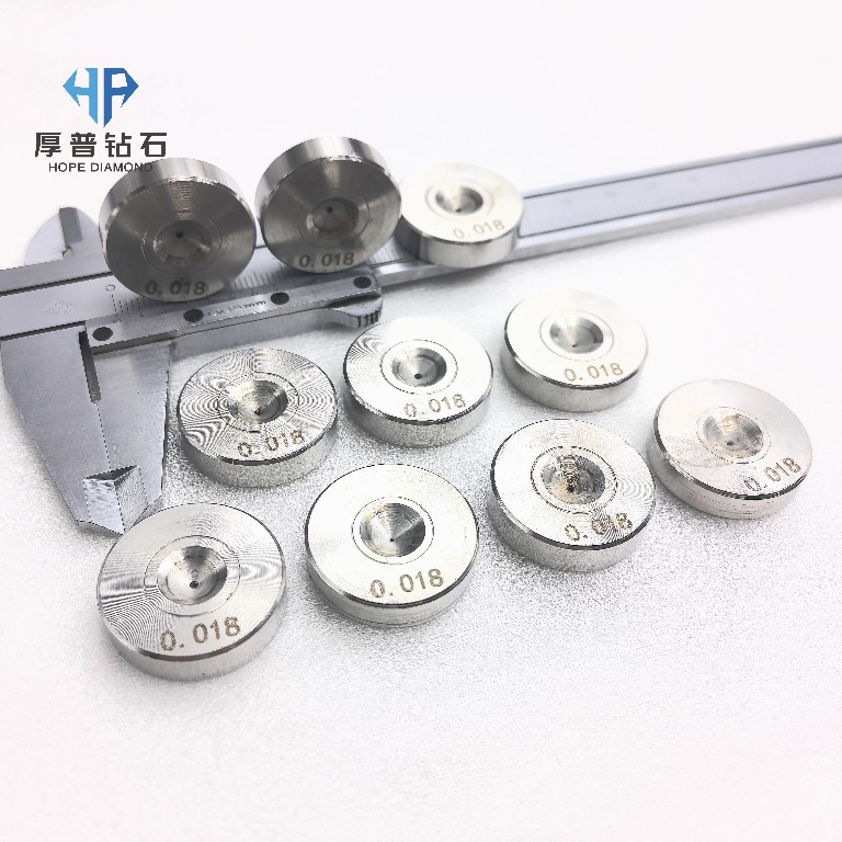 Size 25x6mm Hole 0.018mm ND Wire Drawing Die with Stainless Steel Holder for Copper Aluminum Steel Wire