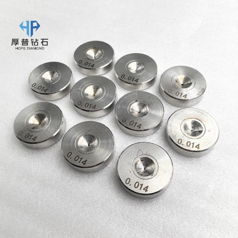 Size 25x6mm Hole 0.0.014mm ND Wire Drawing Die with Stainless Steel Holder for Copper Aluminum Steel Wire