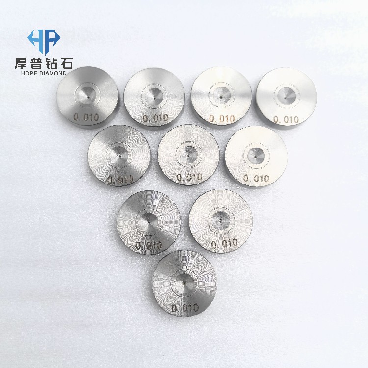 Size 25x8mm Hole 0.010mm ND Wire Drawing Die with Stainless Steel Holder for Copper Aluminum Steel Wire