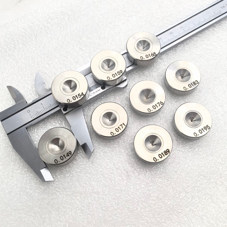 Size 25x8mm Hole 0.0154mm MCD Wire Drawing Die Stainless Steel Holder Drawing Copper-Aluminum-Steel Wire Customization Supported