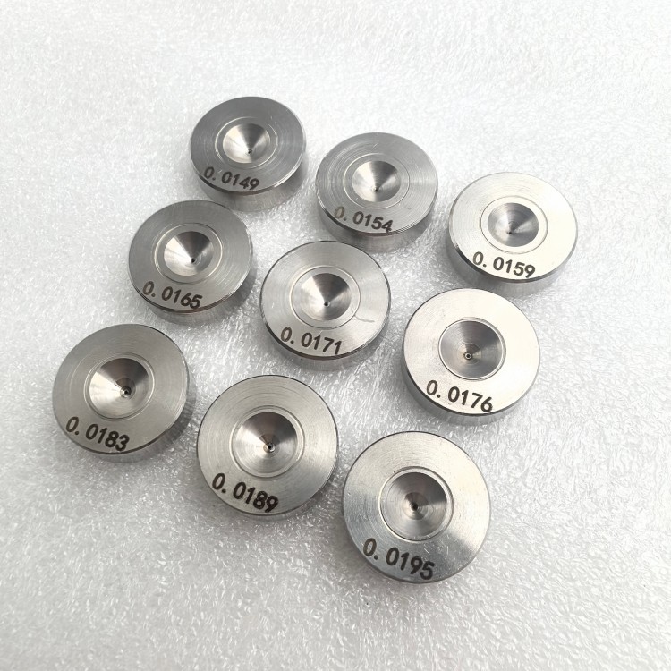 Size 25x8mm Hole 0.0154mm MCD Wire Drawing Die Stainless Steel Holder Drawing Copper-Aluminum-Steel Wire Customization Supported