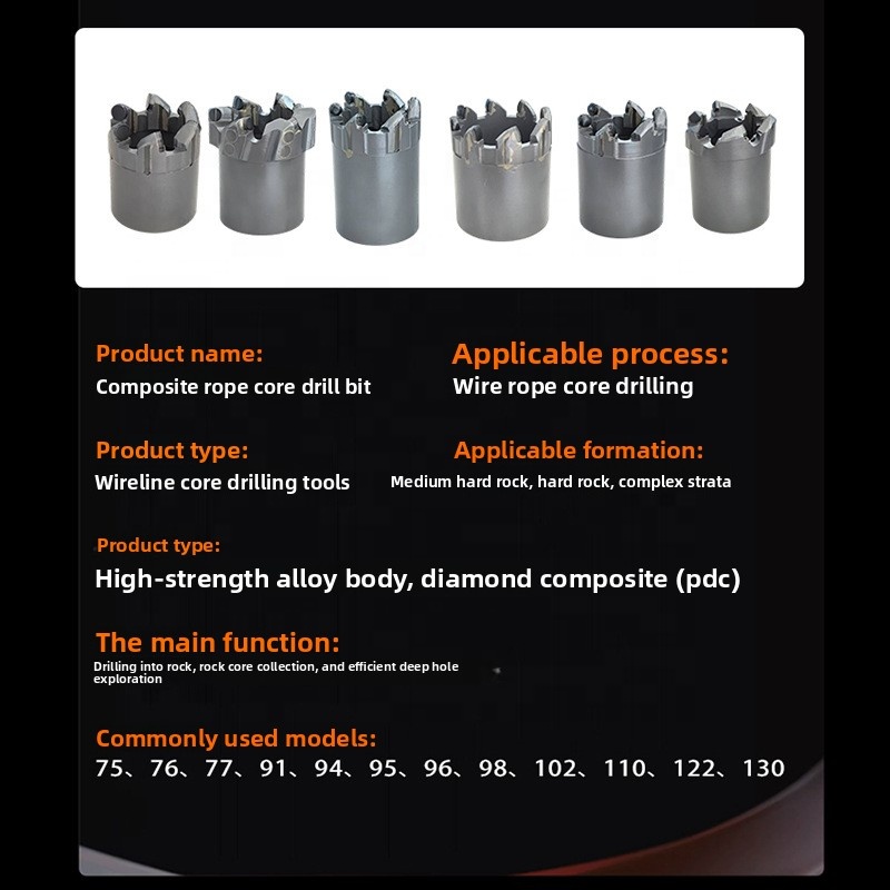 Rope Core PDC Composite Diamond Geological Exploration Deep Hole Non-Core Drill China Factory Wholesale