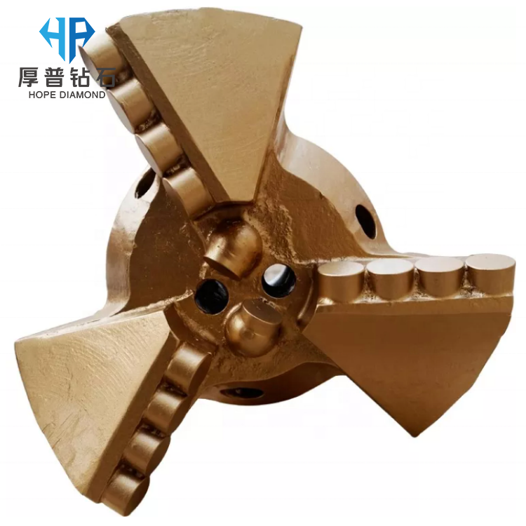PDC Drill Bit Size 4.5 Inch Three Wings Drilling for Water Well Dealing With Hard Rock Formation