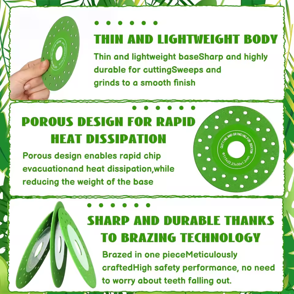 Diamond Cutting Discs 4.5 Inch Multi-Hole High-Manganese Steel Tile Cutter Saw Blade for Angle Grinder Thin Chip-Free Versatile