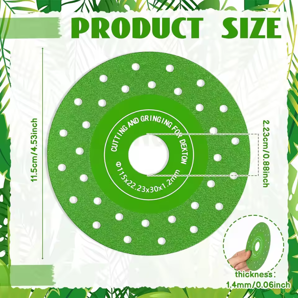 Diamond Cutting Discs 4.5 Inch Multi-Hole High-Manganese Steel Tile Cutter Saw Blade for Angle Grinder Thin Chip-Free Versatile