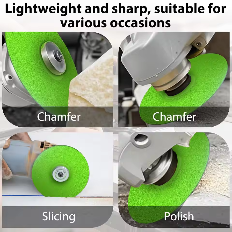 Brazed Diamond Multi-Purpose Saw Blade Set 3-in-1 Cutting/Grinding/Chamfering for Glass/Jade/Crystal/Wine Bottles/Tiles