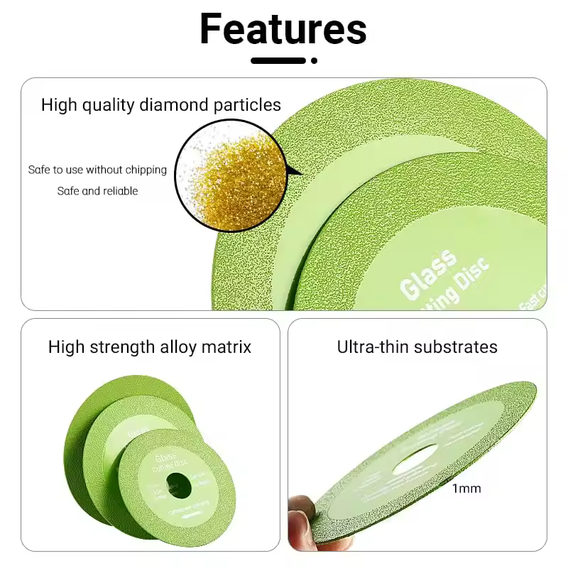 Hot Press Brazed Diamond Saw Blade 115mm 15mm Thickness for Porcelain Tile Ceramic Glass Cutting Smooth Edge Chip Free