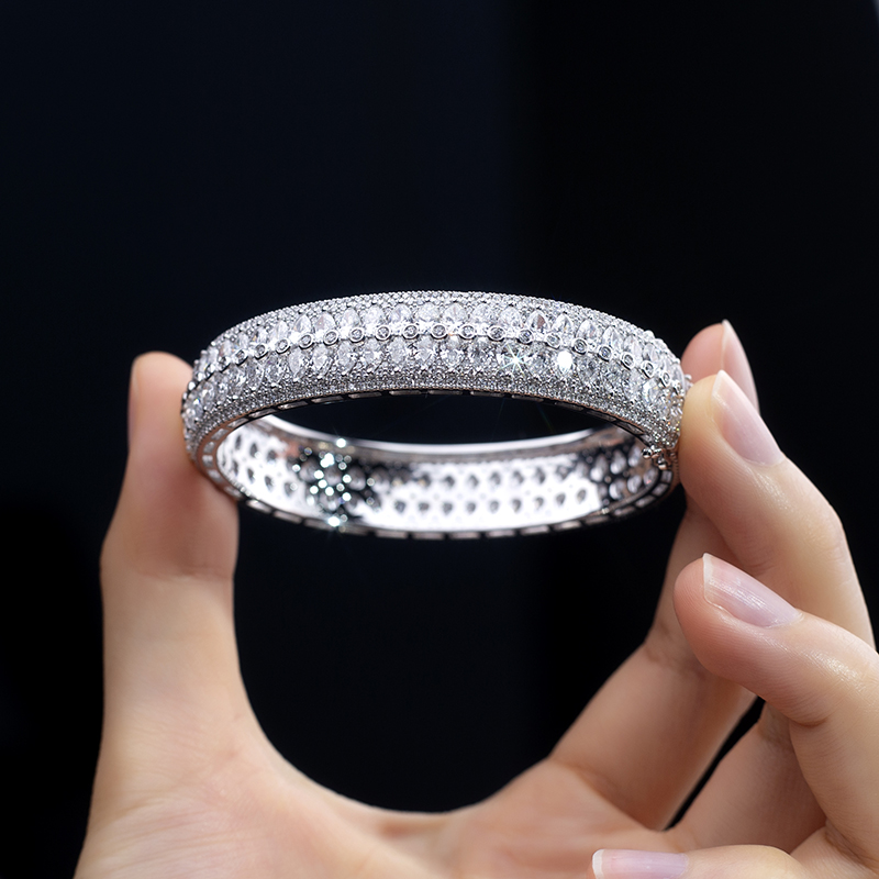 18K Lab-Grown Diamond Two-Tier Pear-Shape Bracelet | Delicate Round Diamond Accent Row | Luxury Fine Jewelry Gift for Her