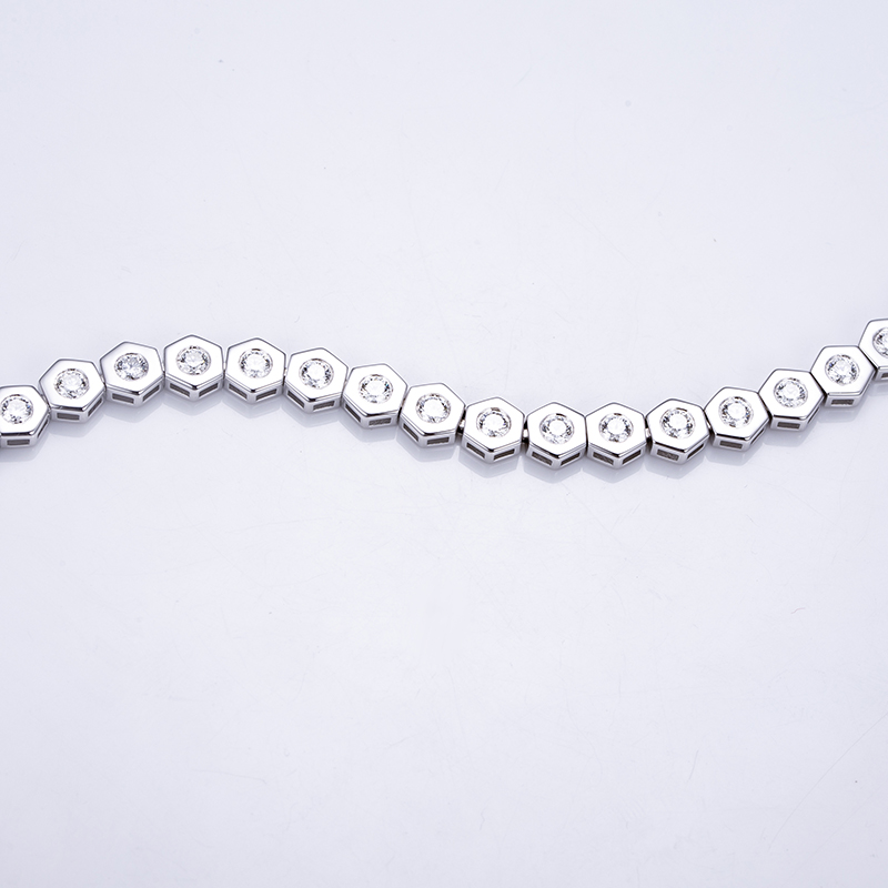 18K Gold Round Brilliant Diamond Tennis Bracelet | Full Pave Setting Luxury Fine Jewelry Gift for Her
