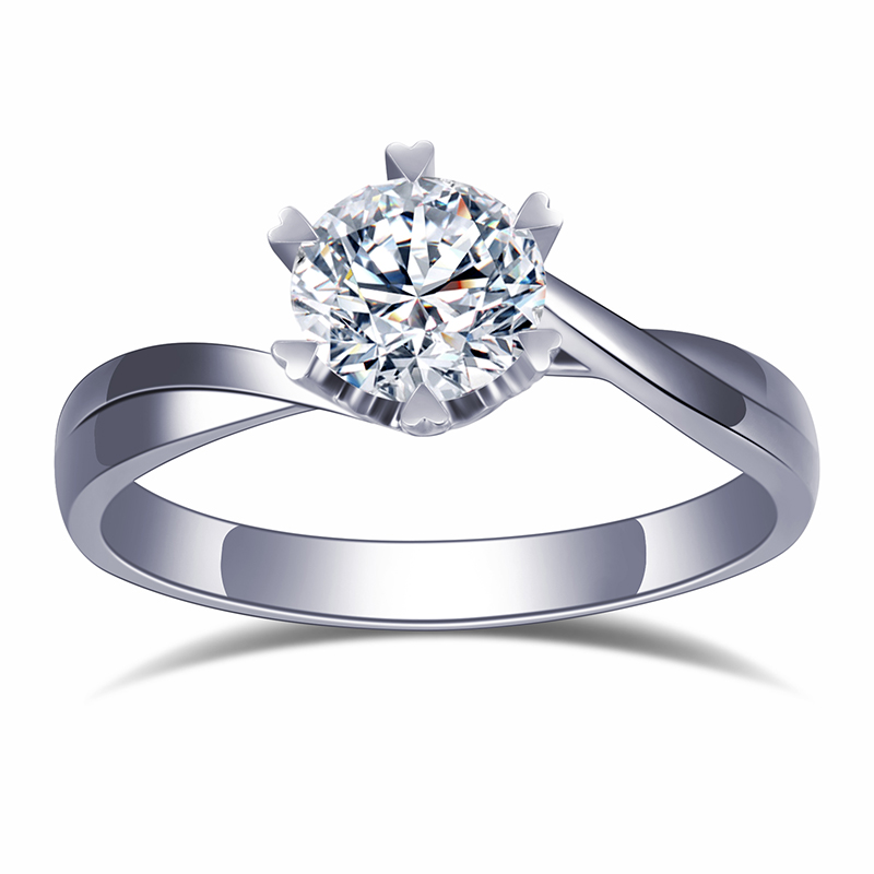 HOPE 18K Gold Round Lab-Grown Diamond IGI Certified D Color VVS Clarity Brilliant Cut Ring for Bride