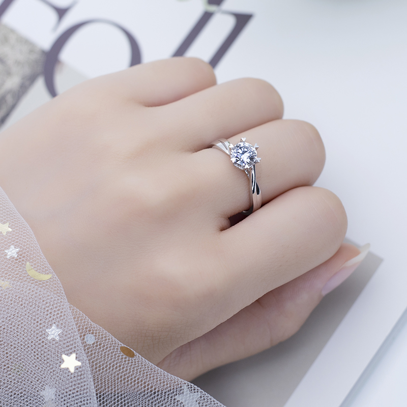 HOPE 18K Gold Round Lab-Grown Diamond IGI Certified D Color VVS Clarity Brilliant Cut Ring for Bride