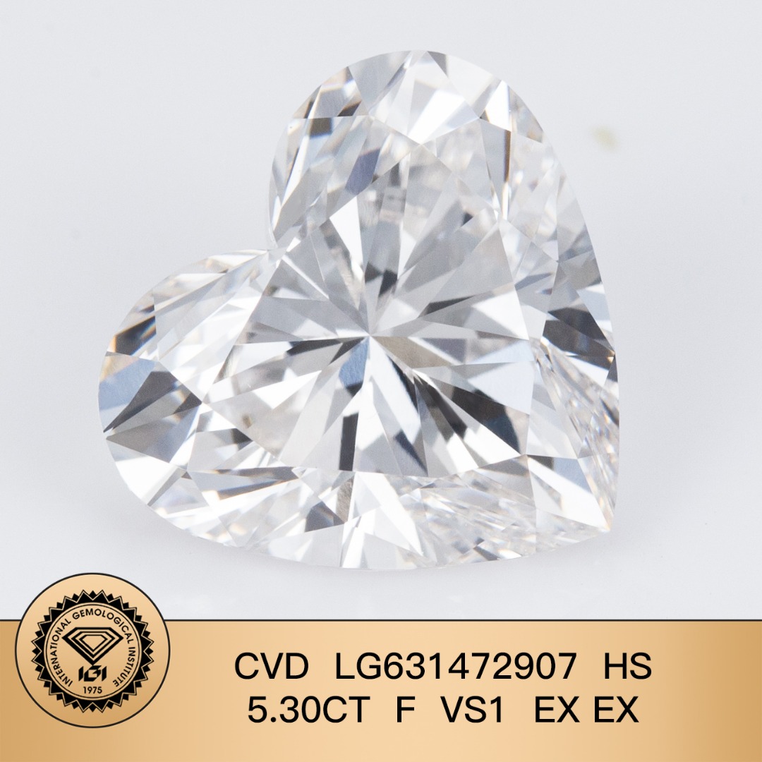 Wholesale CVD Heart Shape Diamond VS1 F Color Lab Created Loose Stone for Jewelry Manufacturing