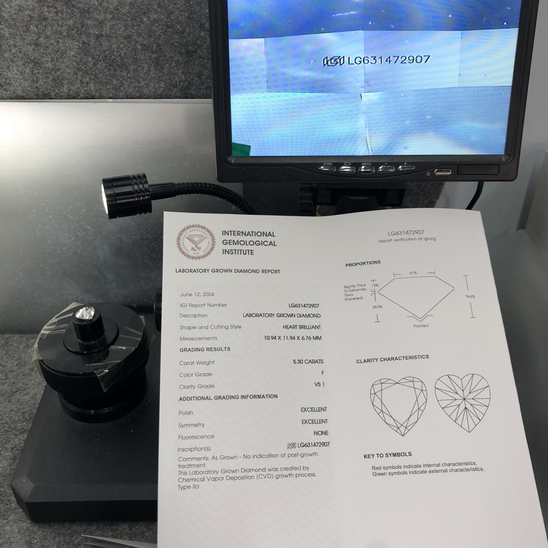 Wholesale CVD Heart Shape Diamond VS1 F Color Lab Created Loose Stone for Jewelry Manufacturing