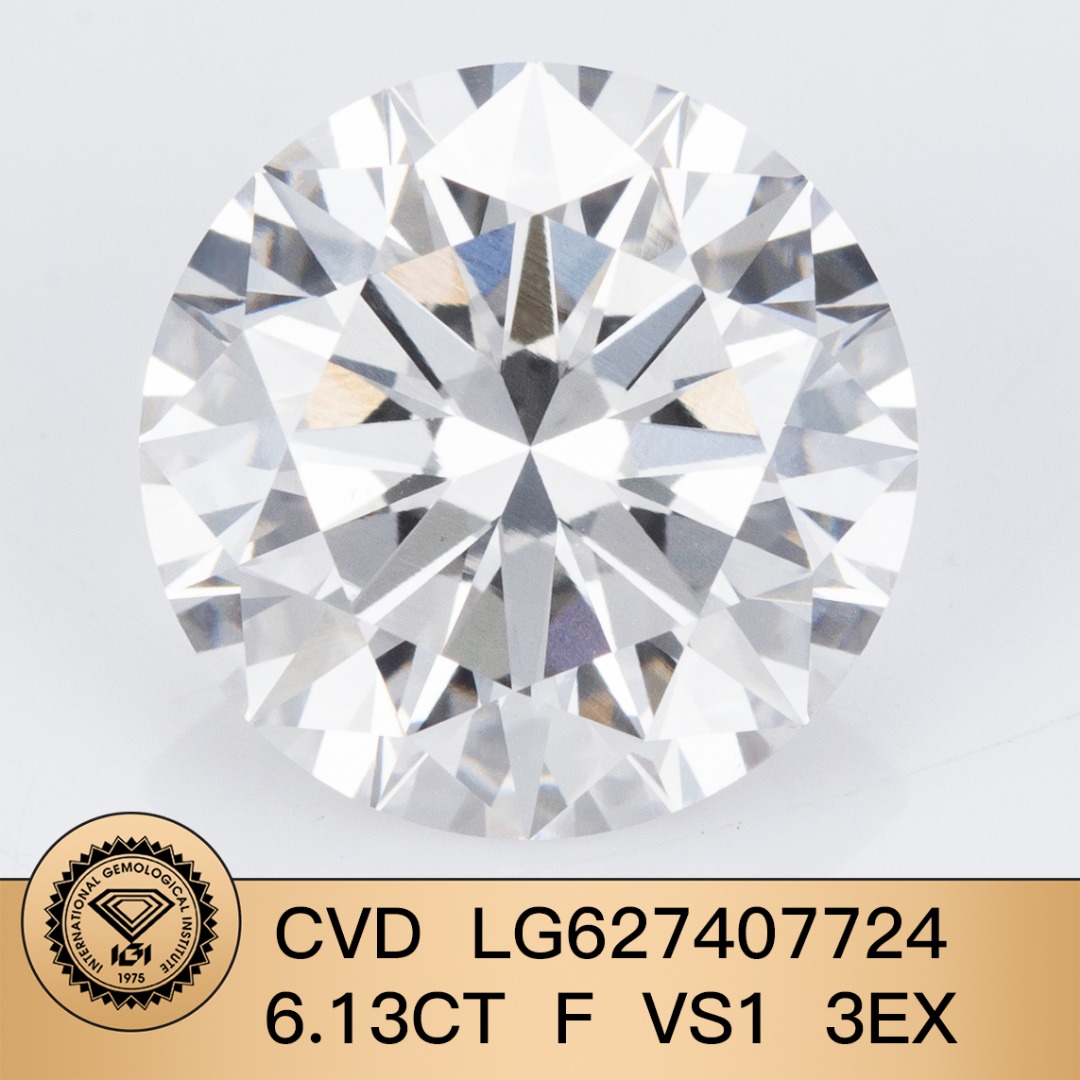 IGI Certified 6.13ct Round CVD Diamond F VS1 Lab Grown Loose Diamond Wholesale