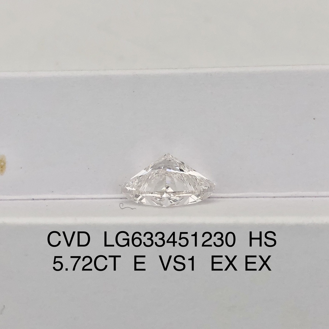 5.72 Carat CVD Lab Grown Heart Shape Diamond E Color VS1 Clarity Loose Gemstone