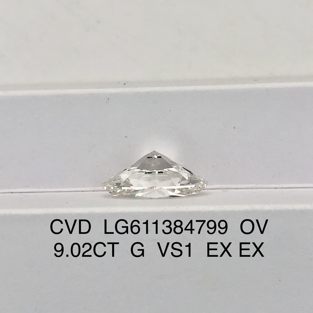 9.02 Carat CVD Lab Grown Diamond Oval Cut VS1 Clarity Loose Gemstone for Luxury Jewelry