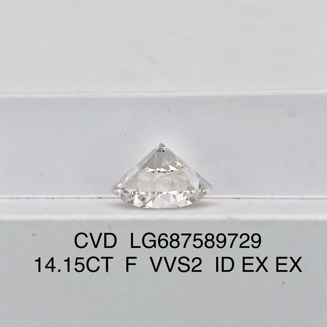 14.15ct CVD Lab Grown Diamond Round Brilliant Cut F VVS2 IGI Certified Loose Gemstone for Fine Jewelry