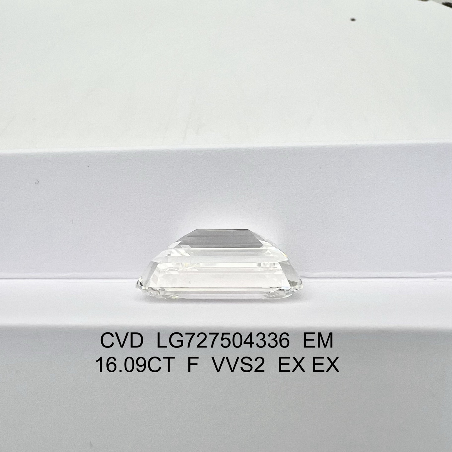 16.09ct Emerald Cut CVD Lab Grown Diamond F Color VVS2 Clarity, High-End Gemstone