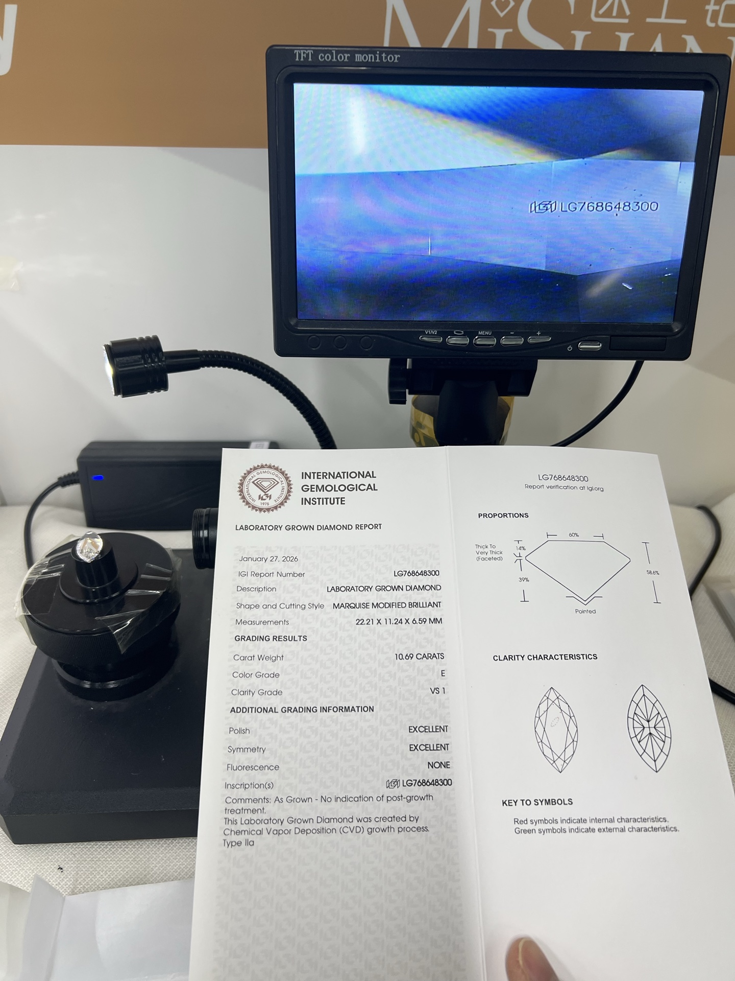 10.69 Carat E VS1 IGI Certified Lab Grown Diamond Marquise Cut CVD Loose Diamond for Jewelry Making