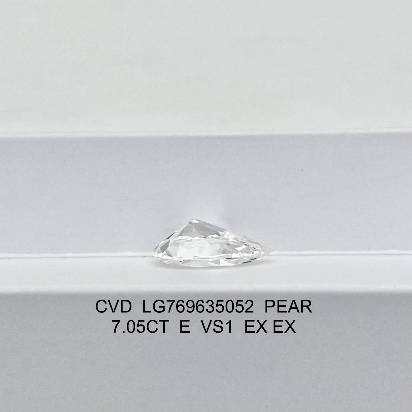 IGI Certified VS1 E Color Excellent Cut CVD Pear Shape Lab Grown Loose Diamond 7.05 Ct for Fine Jewelry