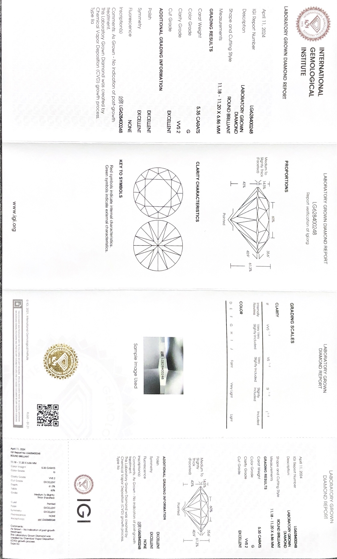 Synthetic (Lab Grown) Round Brilliant Cut White Loose Diamond VVS2 Clarity IGI Certified Bulk Wholesale Price
