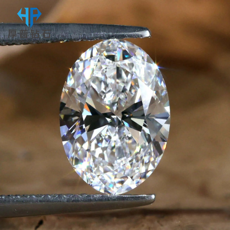Lab-grown diamond IGI, 3.97 Carats White Oval VS1 Heat and Pressure Treated, Laser-drilled, Polished