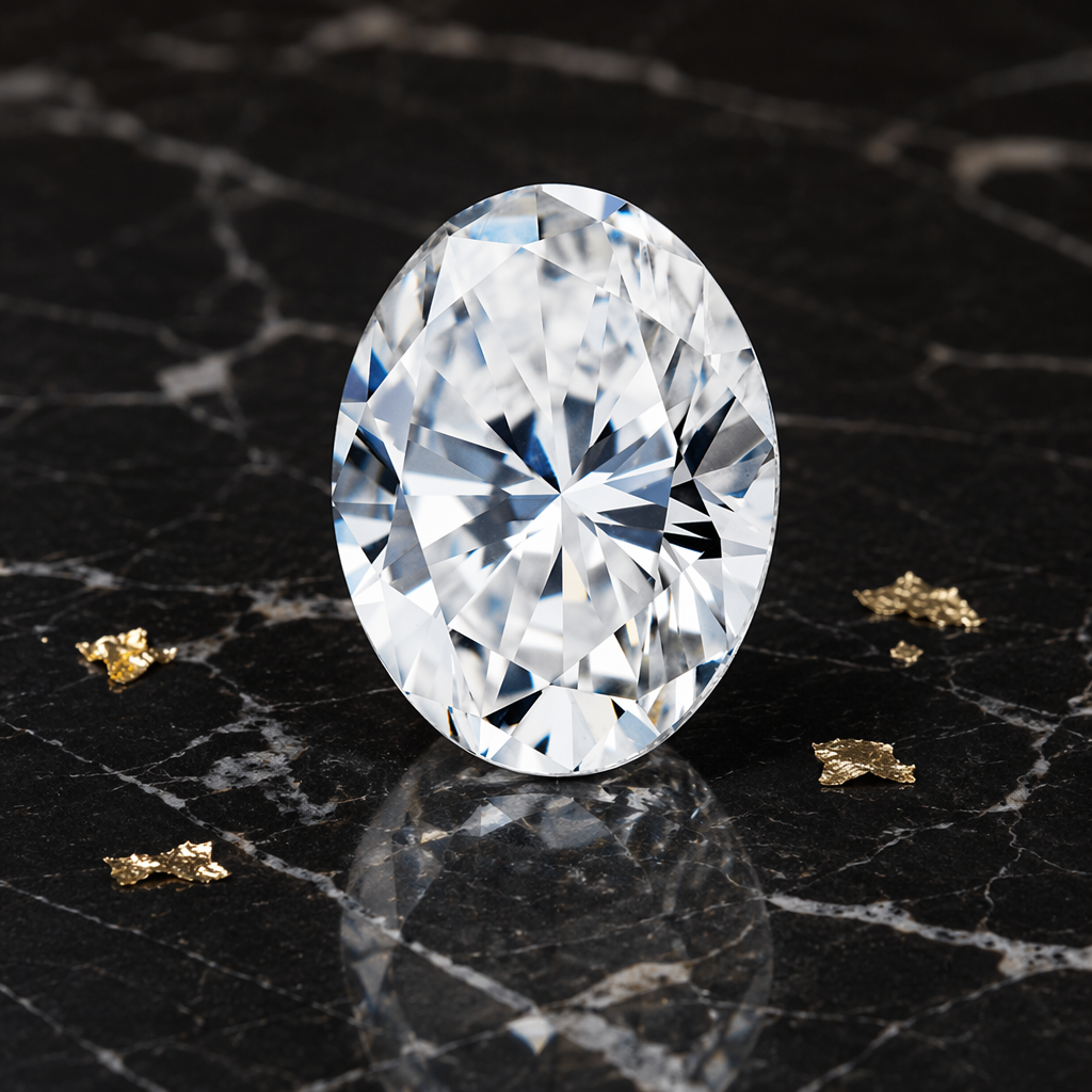Lab-grown diamond IGI, 3.97 Carats White Oval VS1 Heat and Pressure Treated, Laser-drilled, Polished